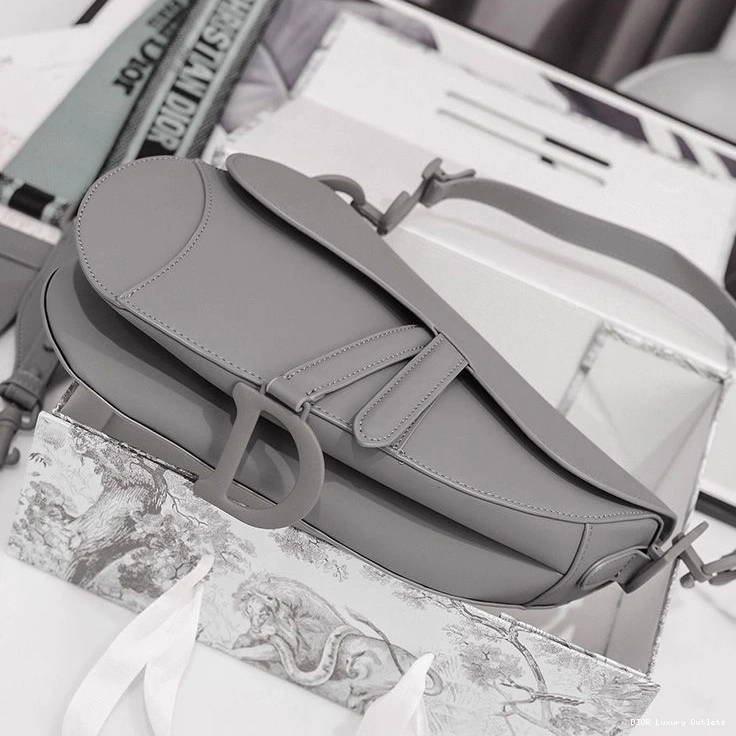 Cheap Grey Saddle Bag Dior Calfskin Ultramatte 0725 Luxury